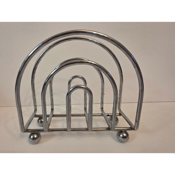 Chrome Metal NapKin Holder & Ball Feet Kitchen Decor - Picture 1 of 5